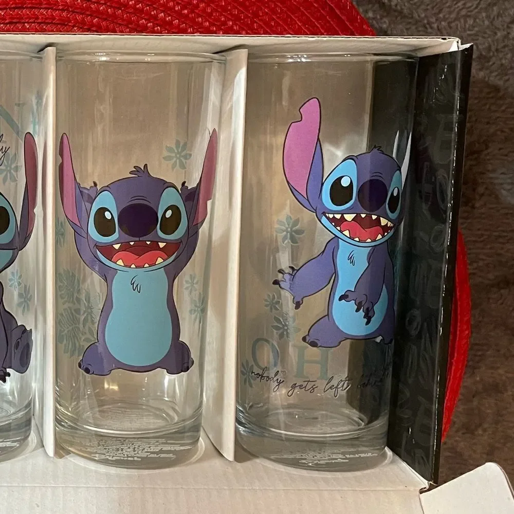 Disney Stitch glasses Set of 4 NWT